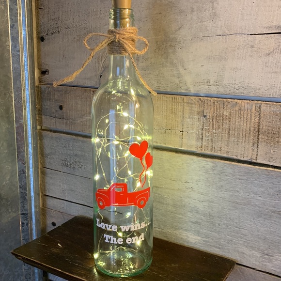 ‘Love Wins The End…’ Wine Bottle Lantern - Picture 9 of 9